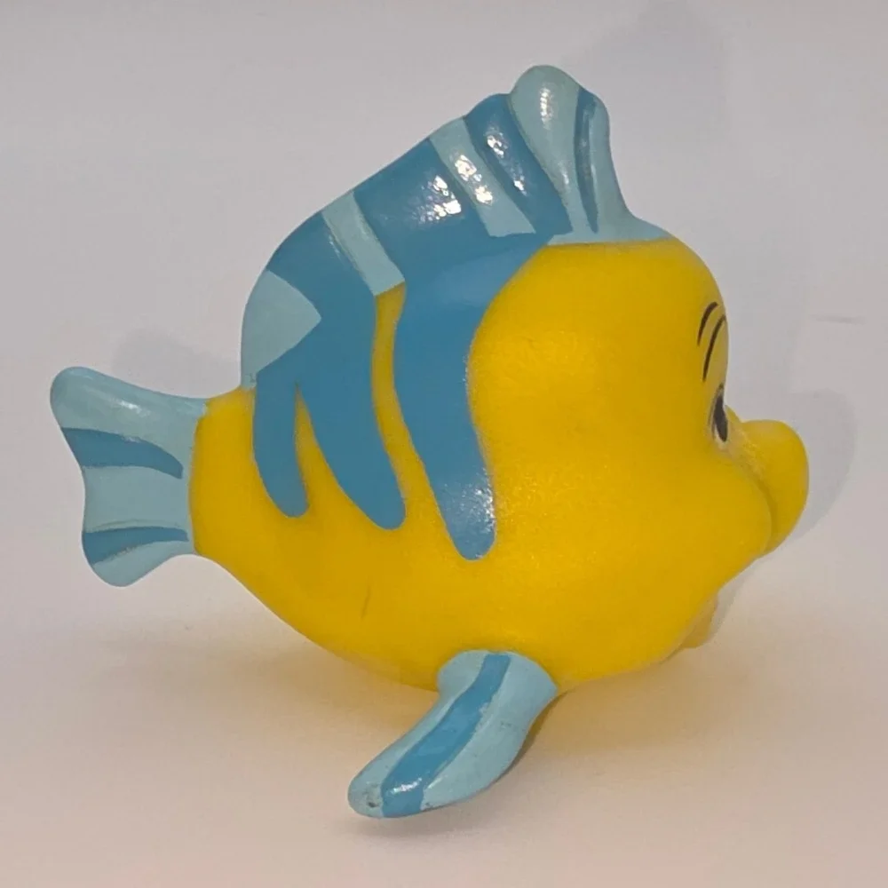 Disney Flounder 80s-90s Toy Small Yellow Blue Fair Condition Little Mermaid